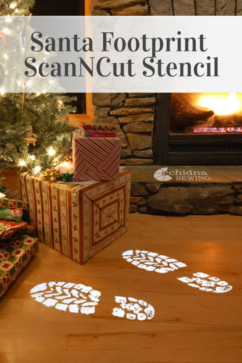 Echidna Sewing Santa Footprint Brother ScanNcut Stencil SVG Project Free