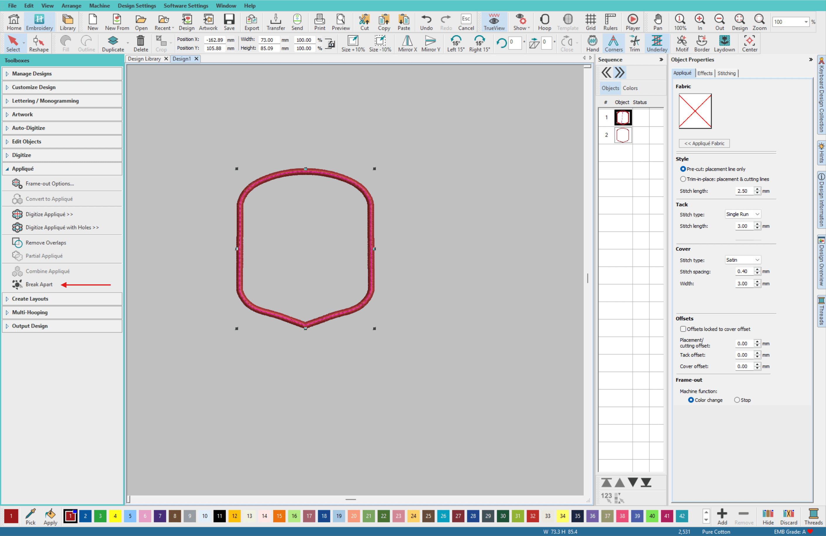 Break Apart Applique