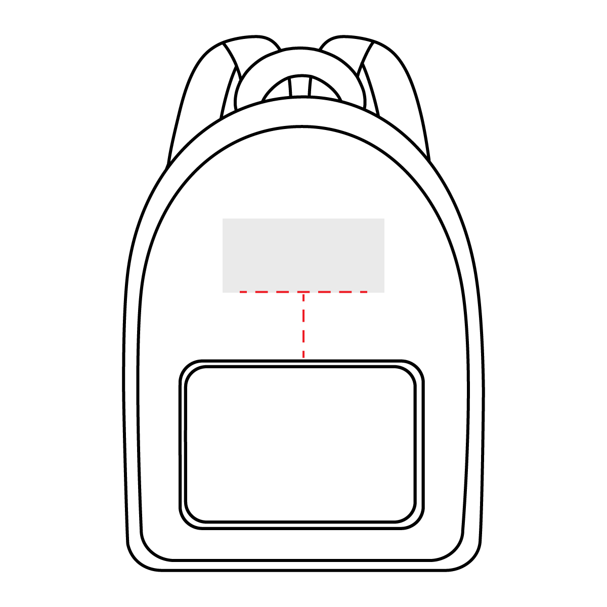 Backpack Above Pocket Embroidery Placement