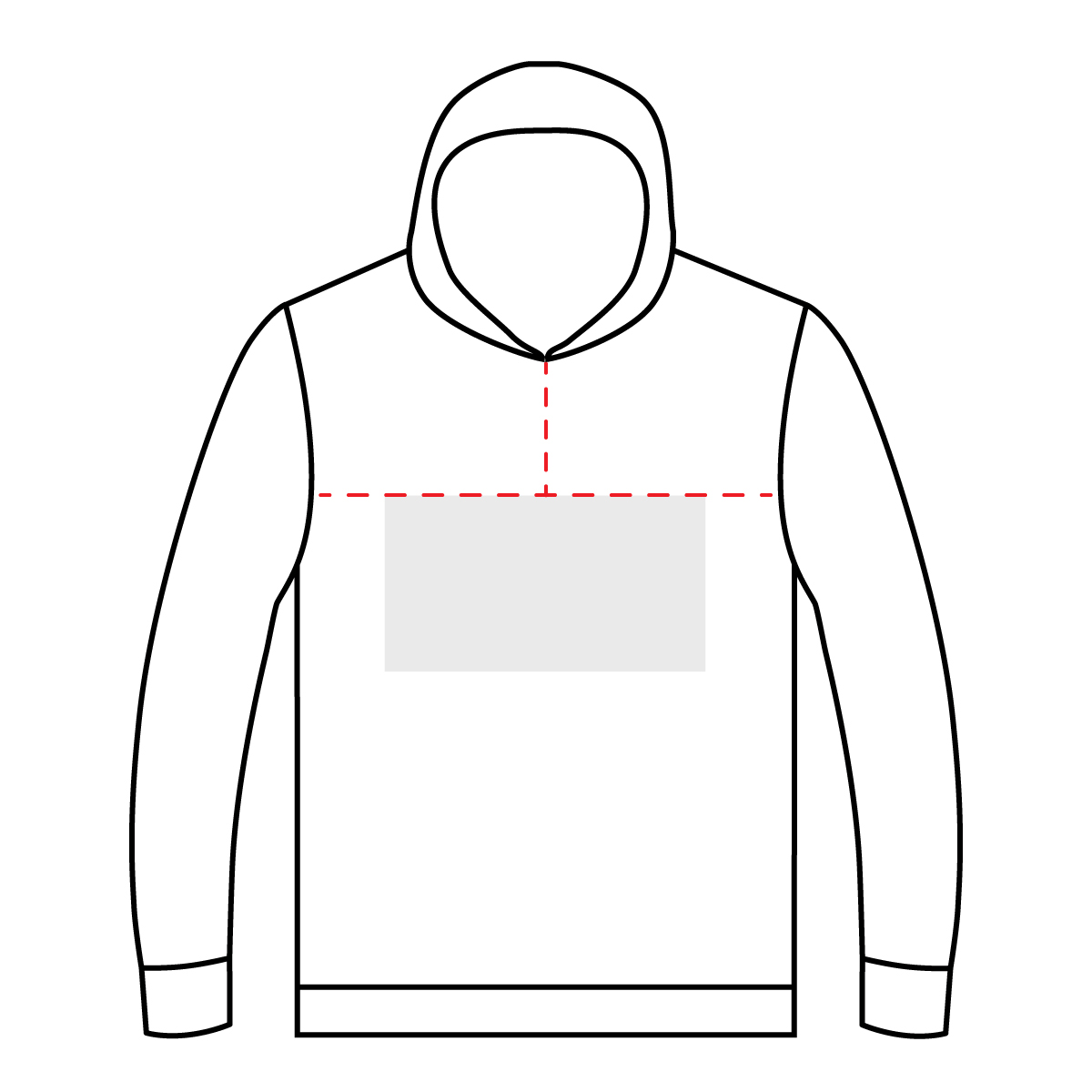 Jumper Hoodie No Pocket Centre Chest Embroidery Placement
