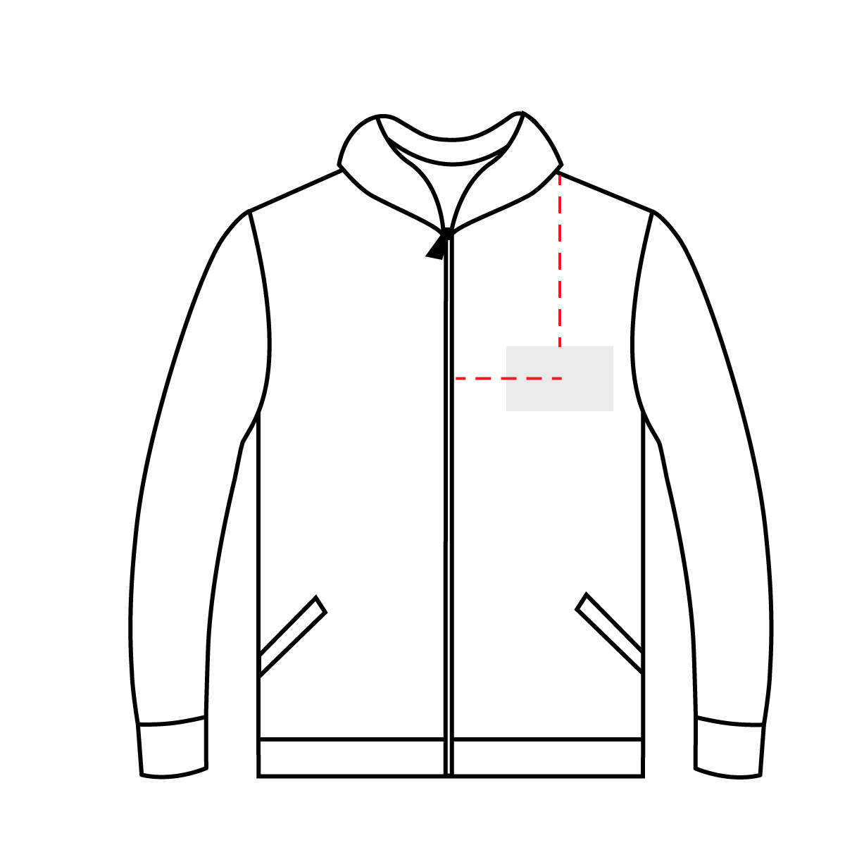 Zip Hoodie Chest Embroidery Placement