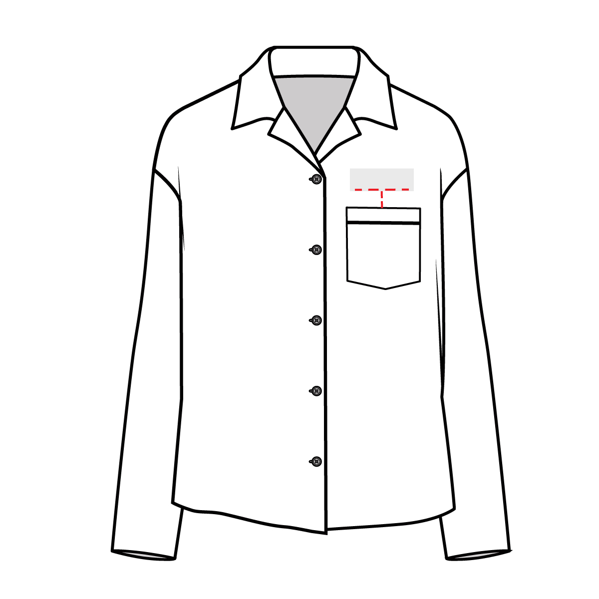 Pyjama Top Pocket Embroidery Placement