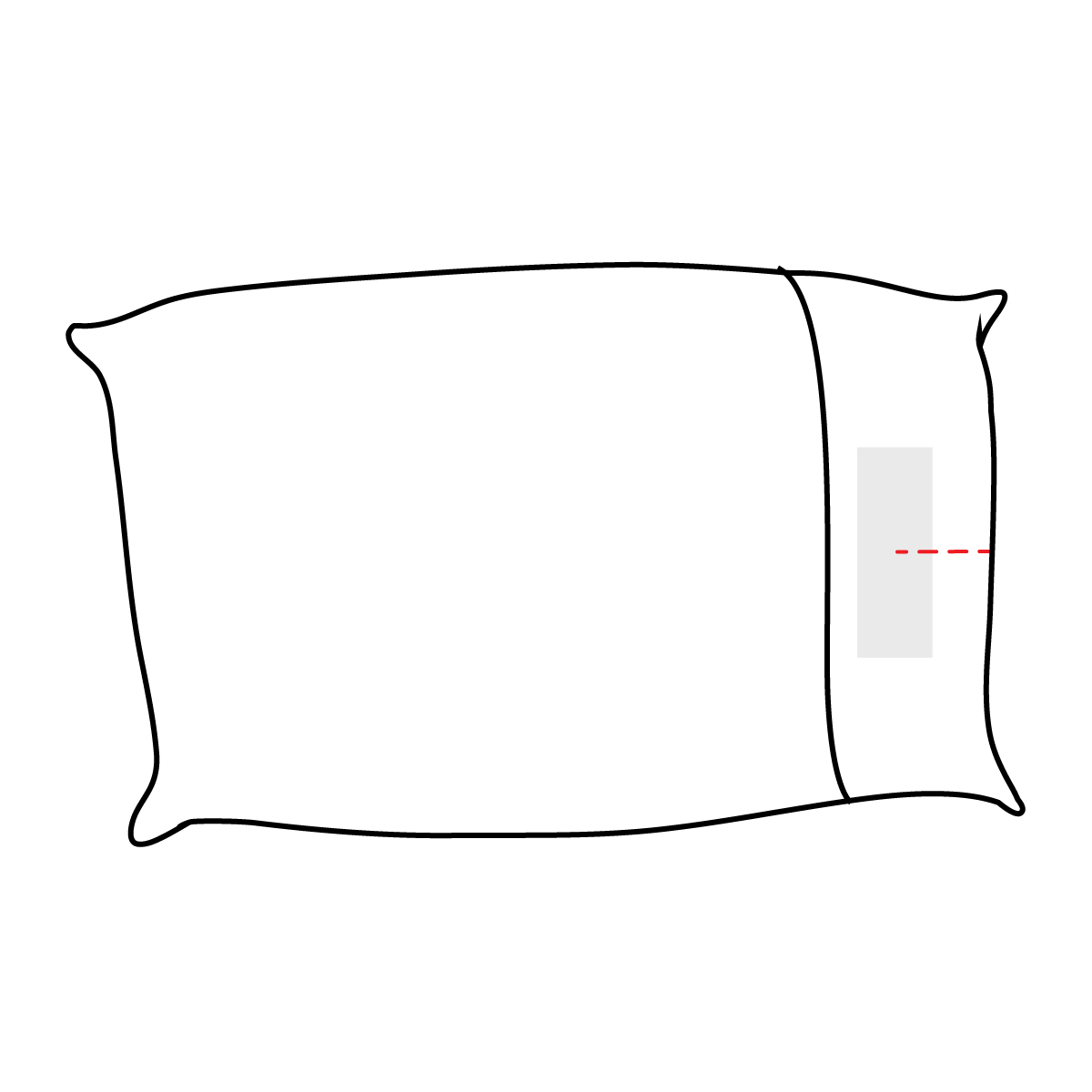 Pillowcase With Cuff Embroidery Placement