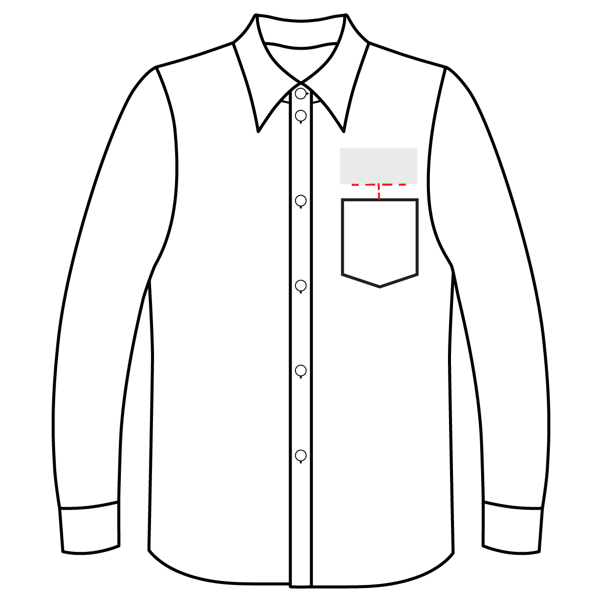 Collared Shirt Pocket Embroidery Placement