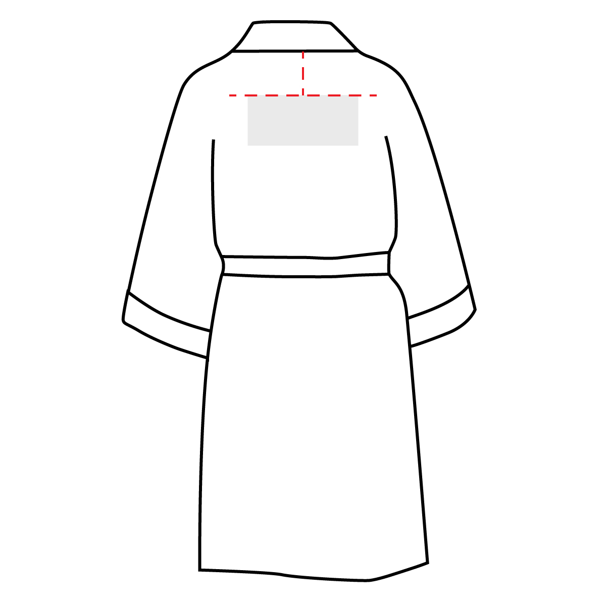 Robe Back Embroidery Placement