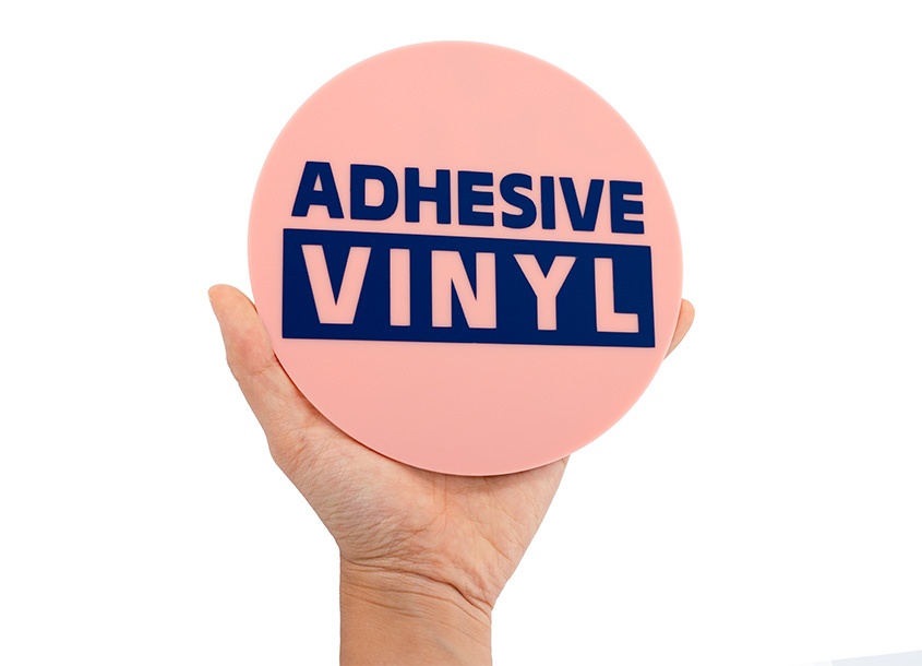 Adhesive vinyl on item