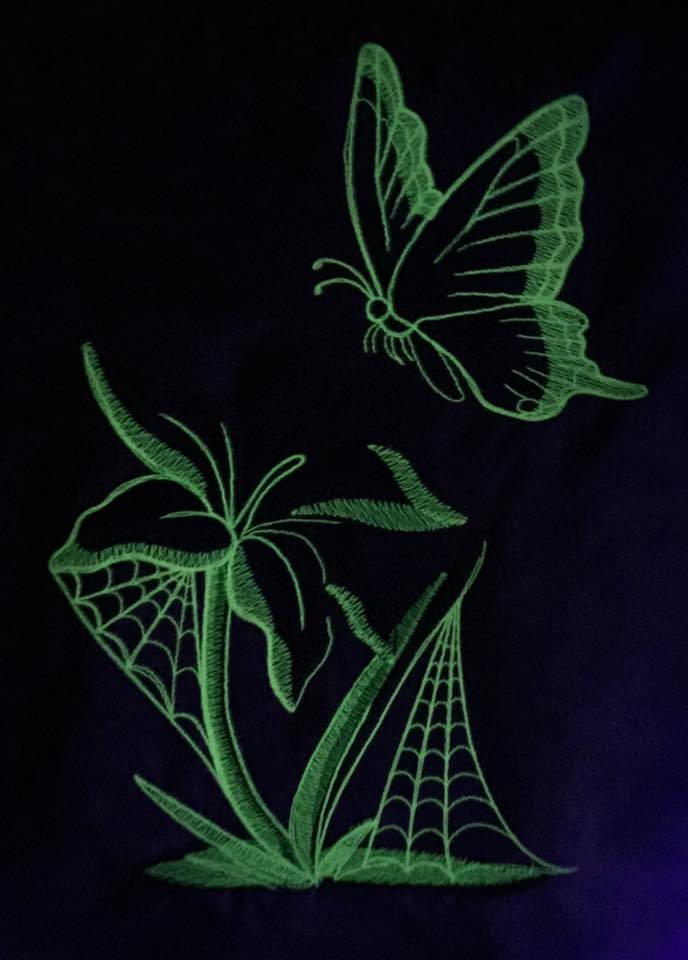 Glow in the dark thread glow