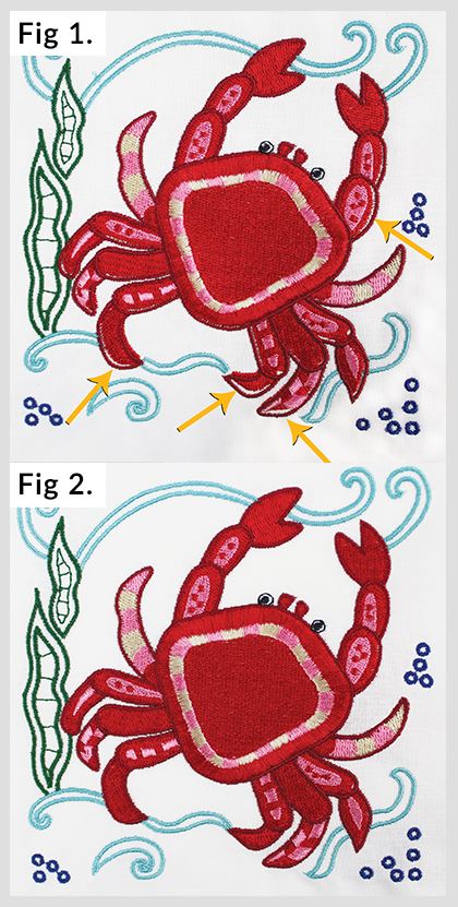 Design registration in machine embroidery