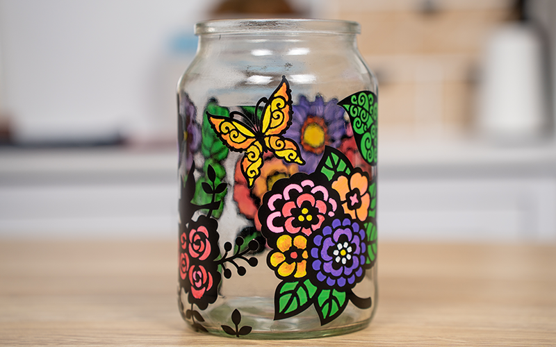 Decorated Jar Candle Holder