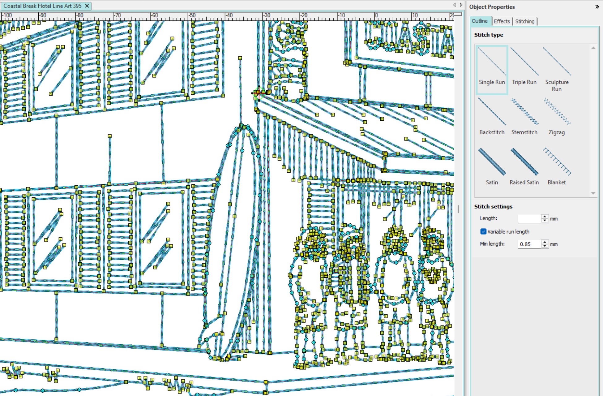 Digitizing Stitch Types Hatch