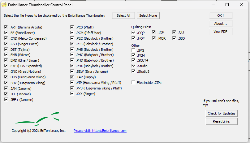 Thumbnailer Select Formats