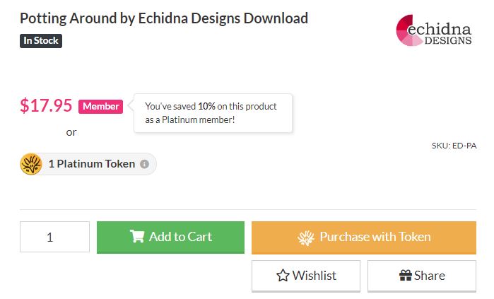 Platinum Tokens on Product Listing