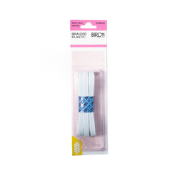 Braided Elastic 6mm x 5m Hank - White