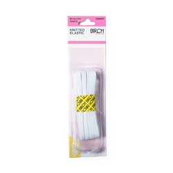 Knitted Elastic 6mm x 5m Hank - White