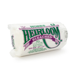Heirloom Bleached 100% Cotton Batting - King Size: 120” x 120" (PRE-CUT)