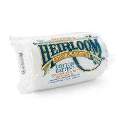 Heirloom Premium Bleached Batting 80/20 - King Size: 120” x 120" (PRE-CUT)