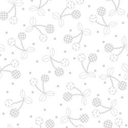 White On White Cheerful Cherries - Kimberbell Basics Fat Quarter