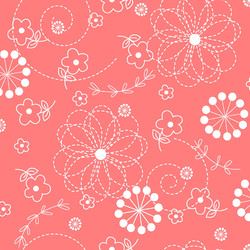 Peachy Pink Doodles - Kimberbell Basics Fat Quarter