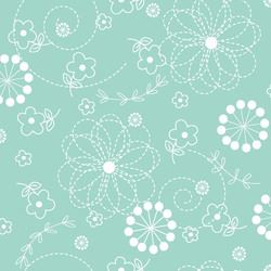 Teal Doodles - Kimberbell Basics Fat Quarter