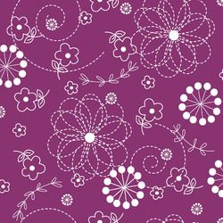 Violet/Red Doodles - Kimberbell Basics Fabric Fat Quarter
