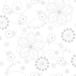 White On White Doodles - Kimberbell Basics Fat Quarter