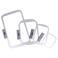 Single Needle EZ Frame Pack 5 includes 4 hoops: 9.5x14, 8x8, 5x7, 4x4 Frames