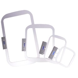 Single Needle EZ Frame Pack 6 includes 4 hoops: 10 5/8 x16, 9.5x9.5, 5x7, 4x4 Frames