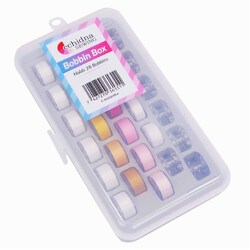 CleverDelights White Prewound Bobbins - Size M - 100 Pack - Plastic Sided -  1