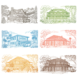 Aussie Country Pubs Embroidery Designs by Echidna