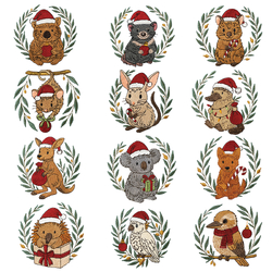 Christmas Bushland Buddies Embroidery Designs by Echidna