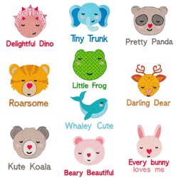 Cute Creatures Embroidery Designs