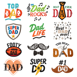 Dad Love Embroidery Designs by Echidna