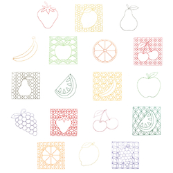 Fruity Lines Embroidery Designs by Echidna