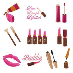 Live Laugh Lipstick Embroidery Designs