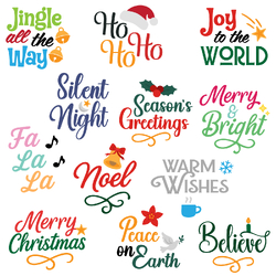 Classic Christmas Sentiments SVG Designs by Echidna