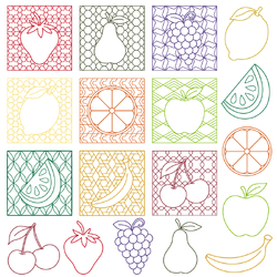 Fruity Lines SVG Designs by Echidna