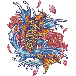 Japanese Koi by The Deer's Embroidery Legacy - Download