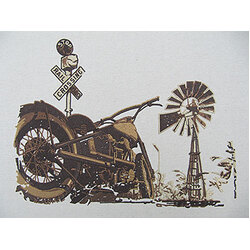 Classic Motorcycle Scene by The Deer's Embroidery Legacy - Download