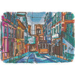 World in Stitches: Lisbon by The Deer's Embroidery Legacy - Download