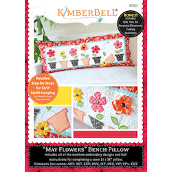 May Flowers Pillow Machine Embroidery Project CD