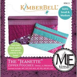 The Jeanette Zipper Pouch: Small & Medium Machine Embroidery Project CD