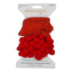 Red Tassels & Poms Trim