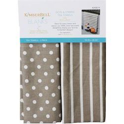Grey Dots & Stripes Tea Towels (2 Pack)