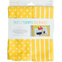 Lemon Dots & Stripes Tea Towel (2 Pack)