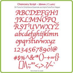 Chancery Script 25mm BX font for Embrilliance Essentials and AlphaTricks - Download Only