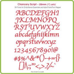 Chancery Script 25mm BX font for Embrilliance Essentials and AlphaTricks - Download Only