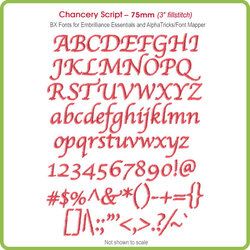 Chancery Script 75mm BX font for Embrilliance Essentials and AlphaTricks - Download Only