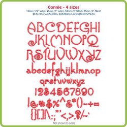 Connie BX Font Bundle - 4 sizes for Embrilliance Essentials and AlphaTricks - Download Only
