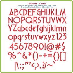 Cristovan 15, 25, 50, and 75mm BX Font  Bundle - Download Only
