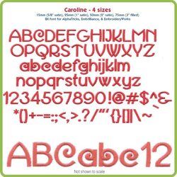 Caroline 15, 25, 50, and 75mm BX Font  Bundle - Download Only